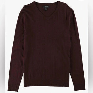 NWT Alfani Men’s VNeck Sweater Luxury Touch Lightweight HeatherMaroon Size L